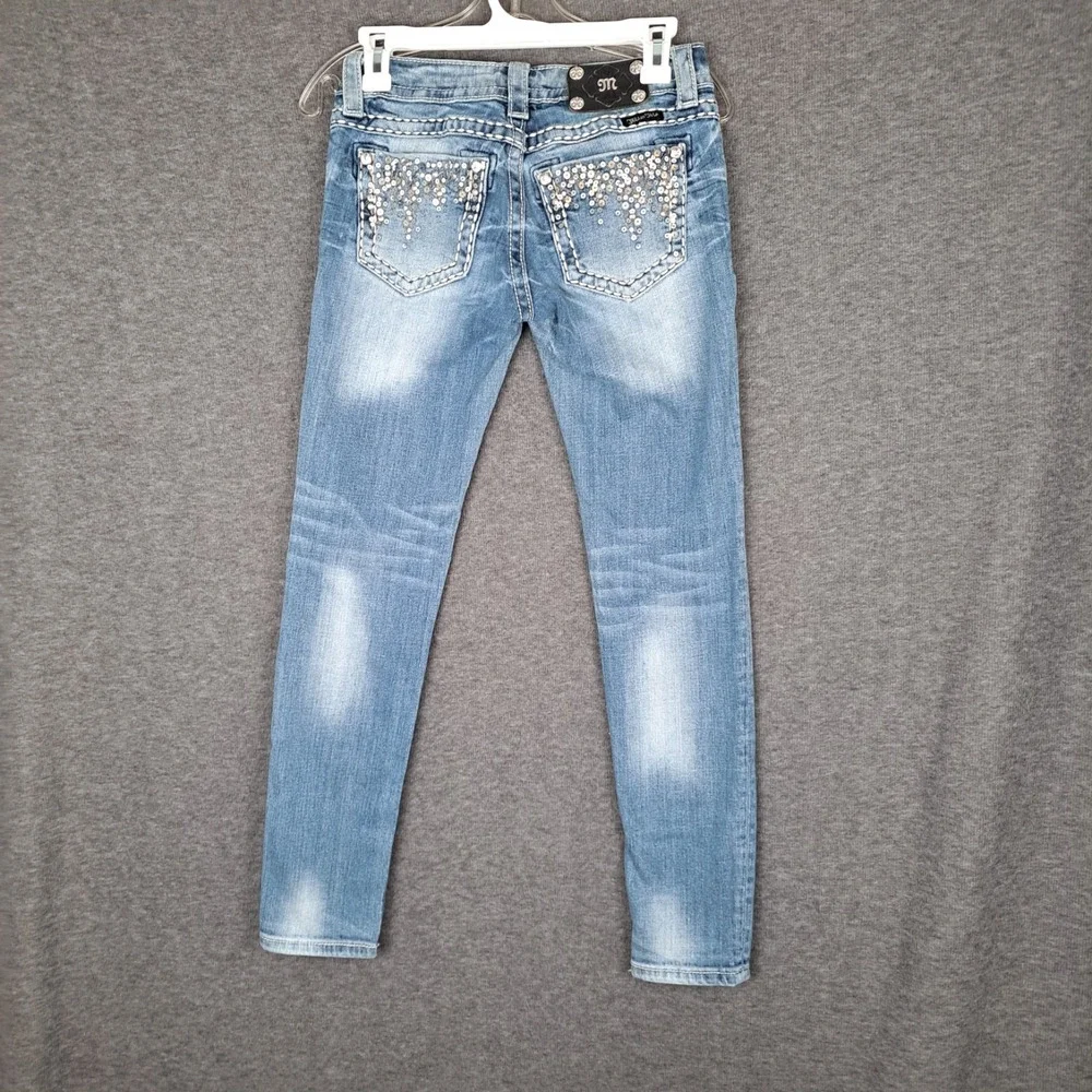Miss Me Jeans Womens 26 Skinny Stretch Denim JE5737SR Embellished Pockets 27x29